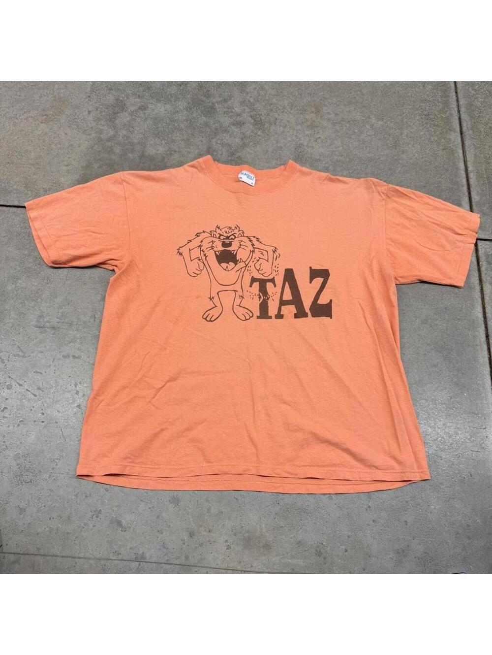 vintage tazmanian devil made in usa orange looney tunes shirt size xl